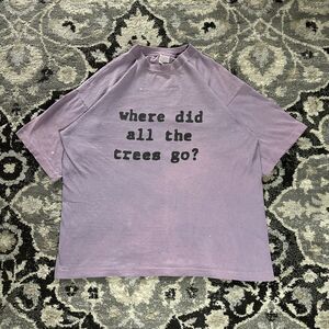 Vintage 90s Where Did All The Trees Go Plant A Tree Purple T-shirt Size XL